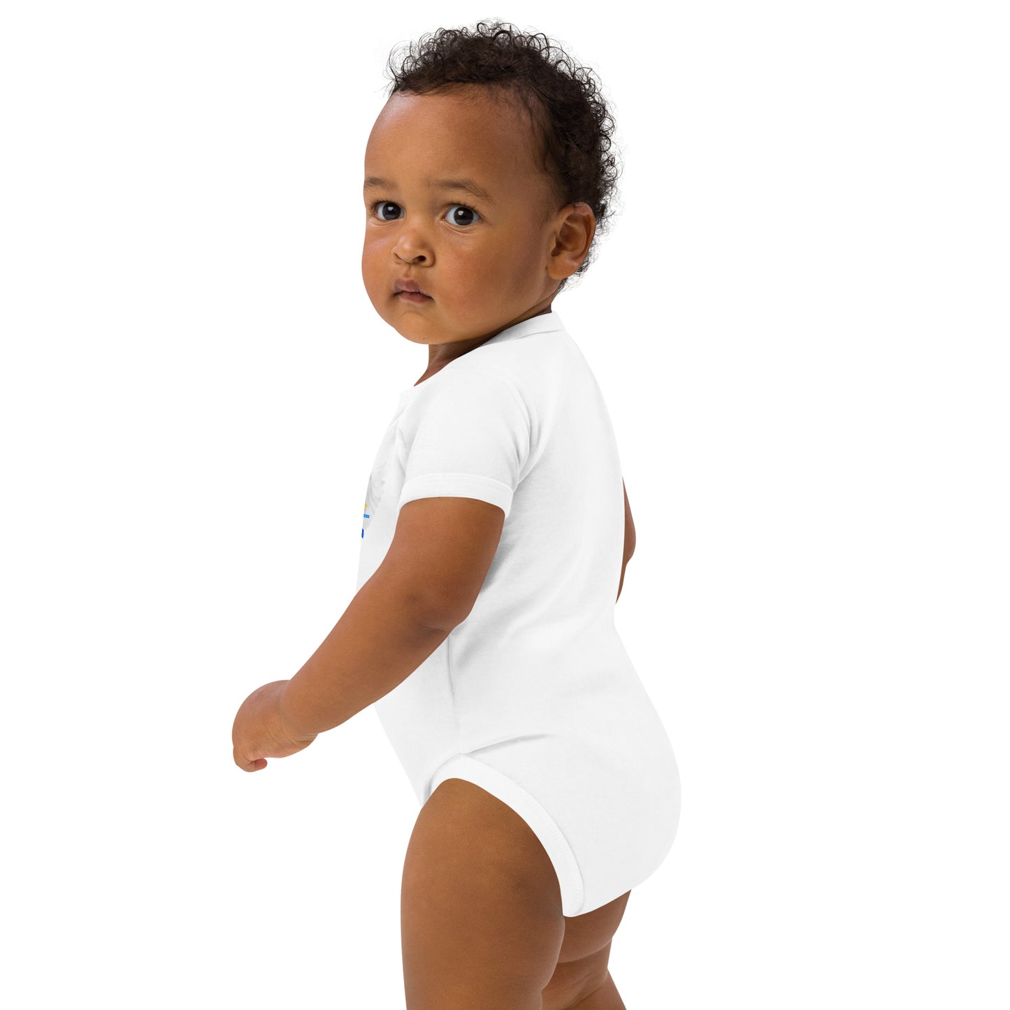 • 100% certified organic cotton baby bodysuit  Bible Verse