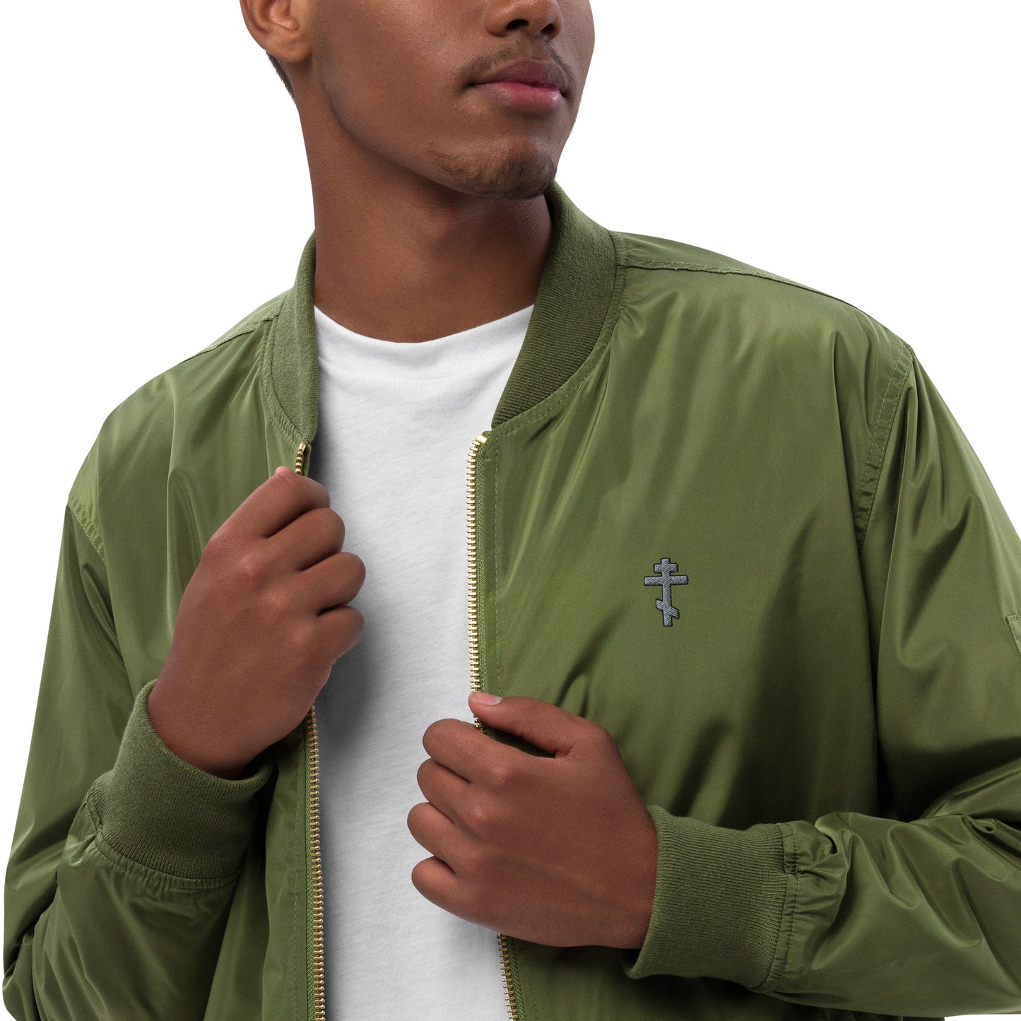 Faith shine through your fashion-Premium recycled bomber jacket