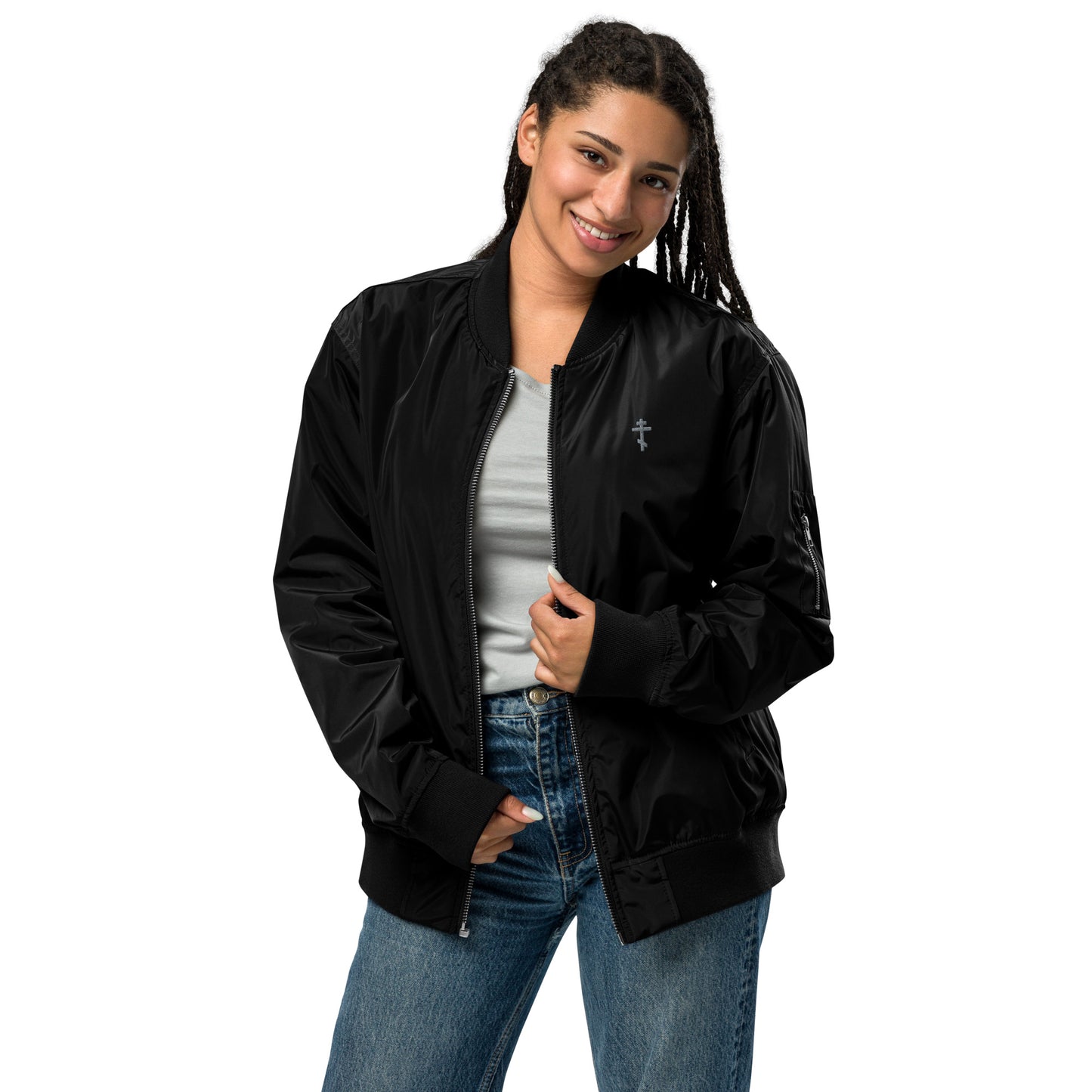 Faith shine through your fashion-Premium recycled bomber jacket