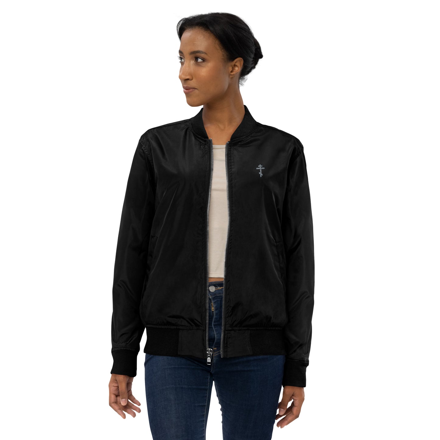 Faith shine through your fashion-Premium recycled bomber jacket