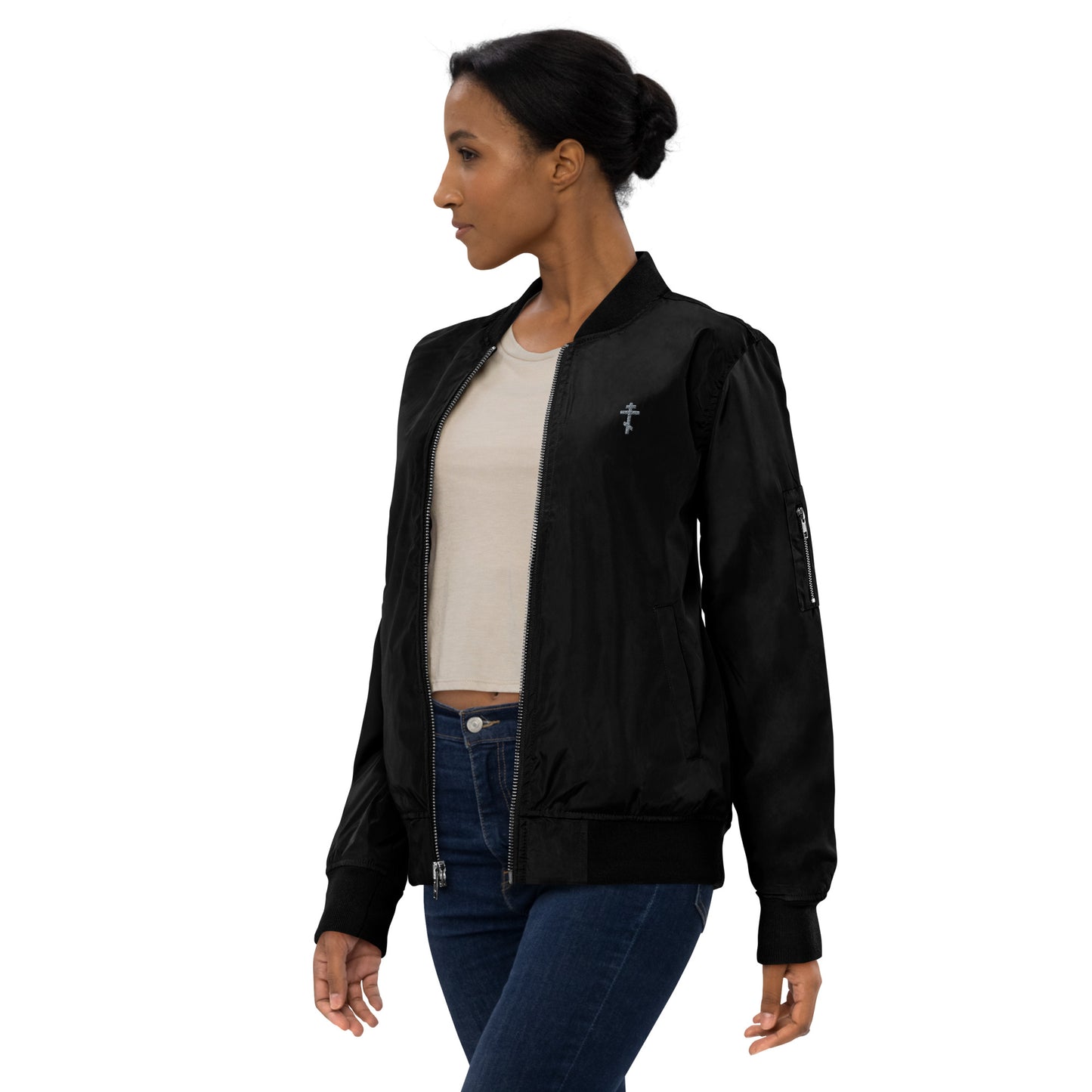 Faith shine through your fashion-Premium recycled bomber jacket