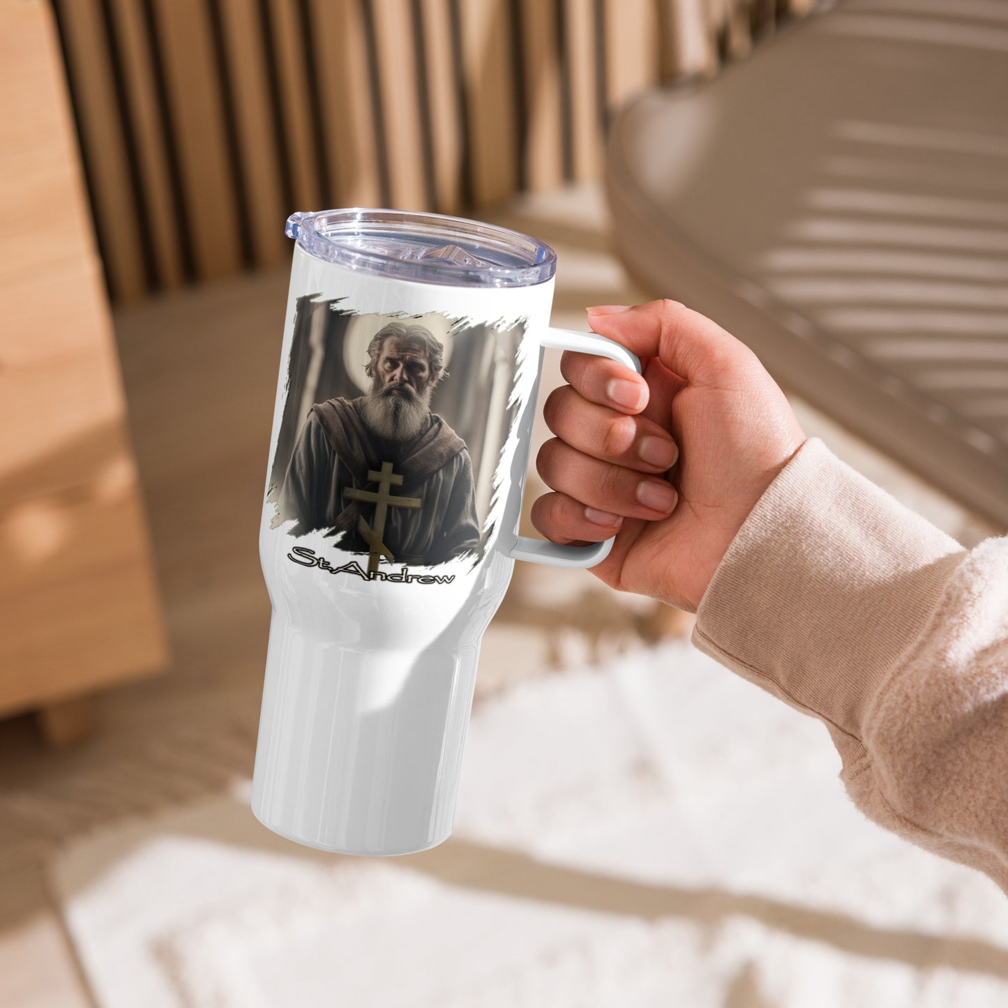 Travel mug with a handle ORTODOX CROSS