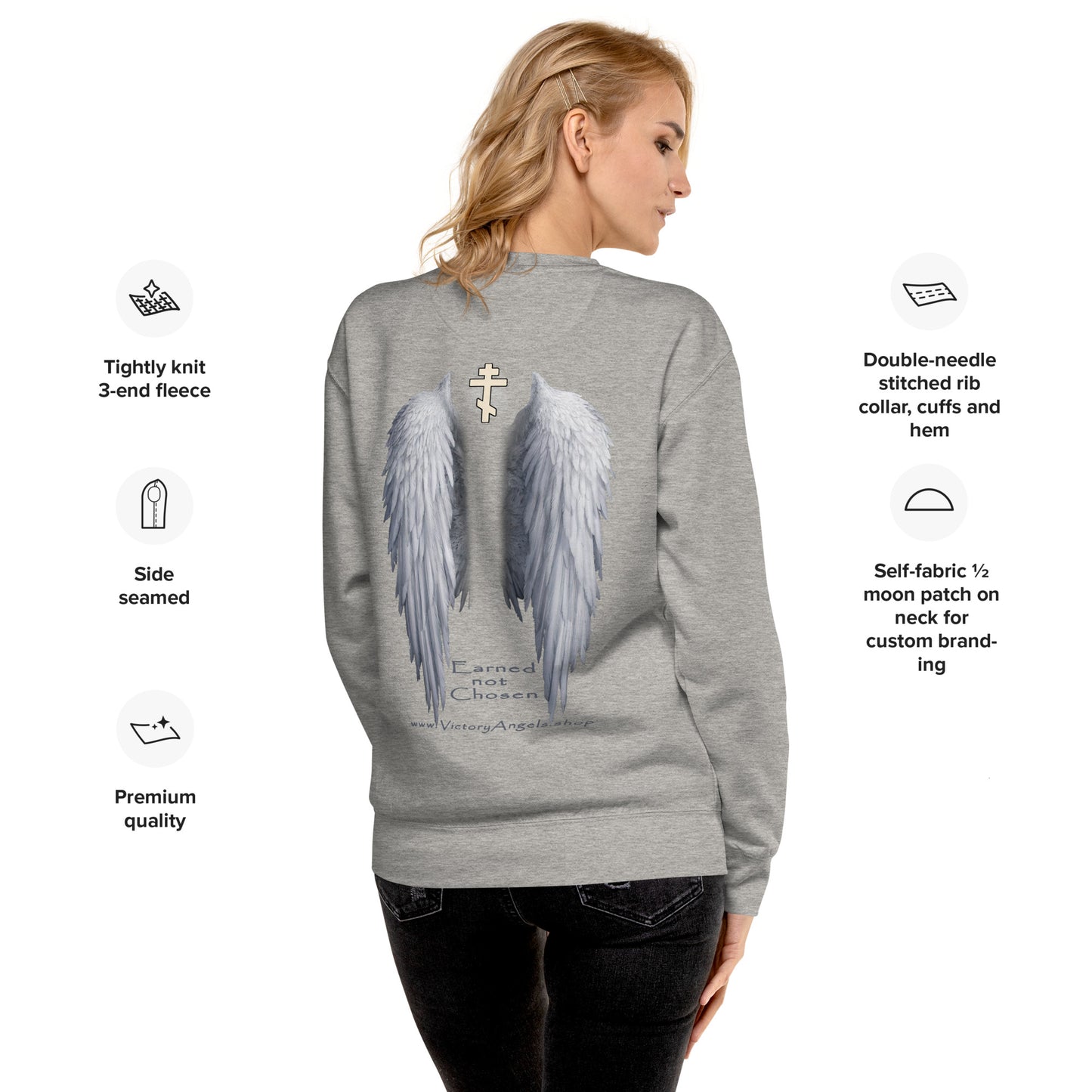 Angel -Unisex Premium Sweatshirt • 100% cotton face