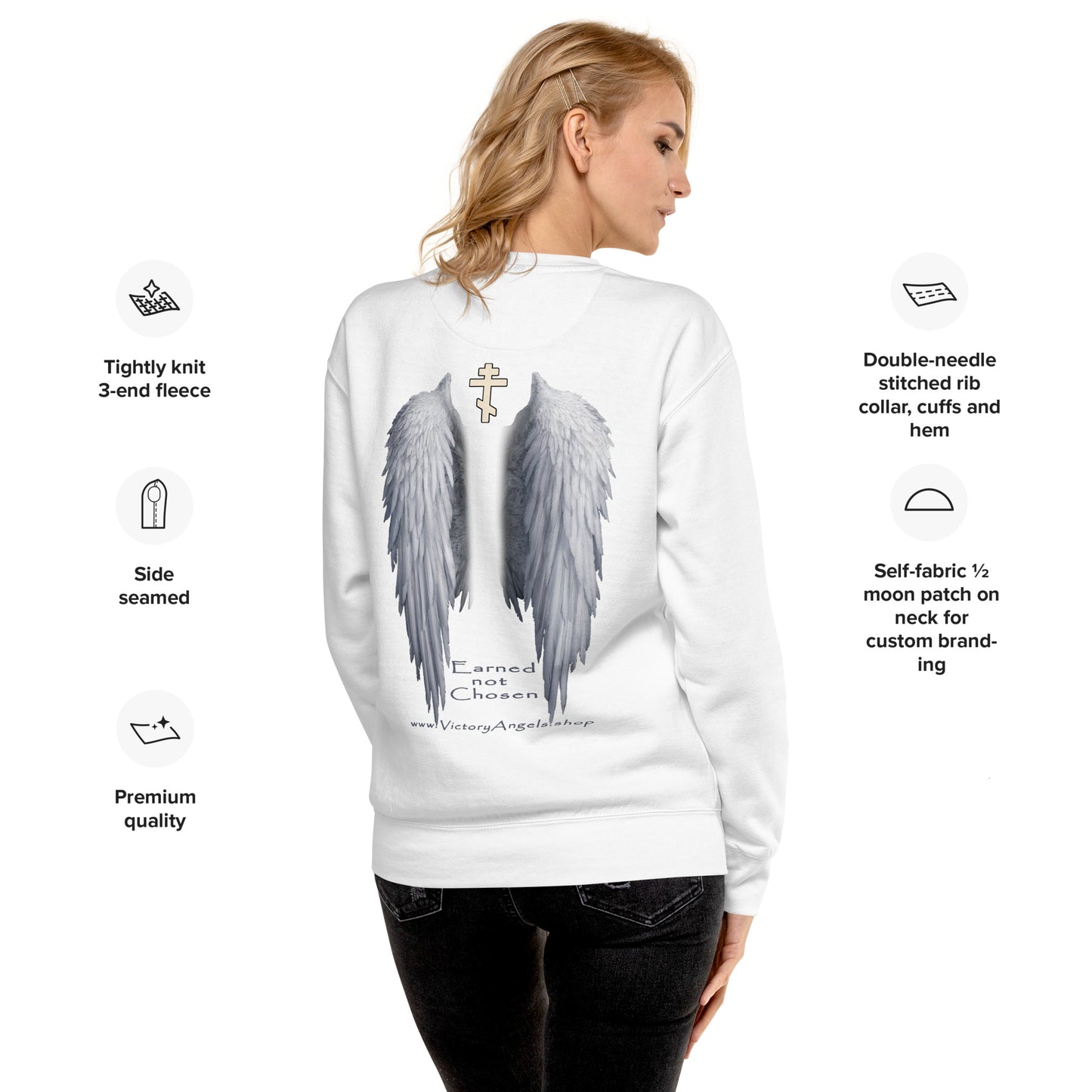 Angel -Unisex Premium Sweatshirt • 100% cotton face