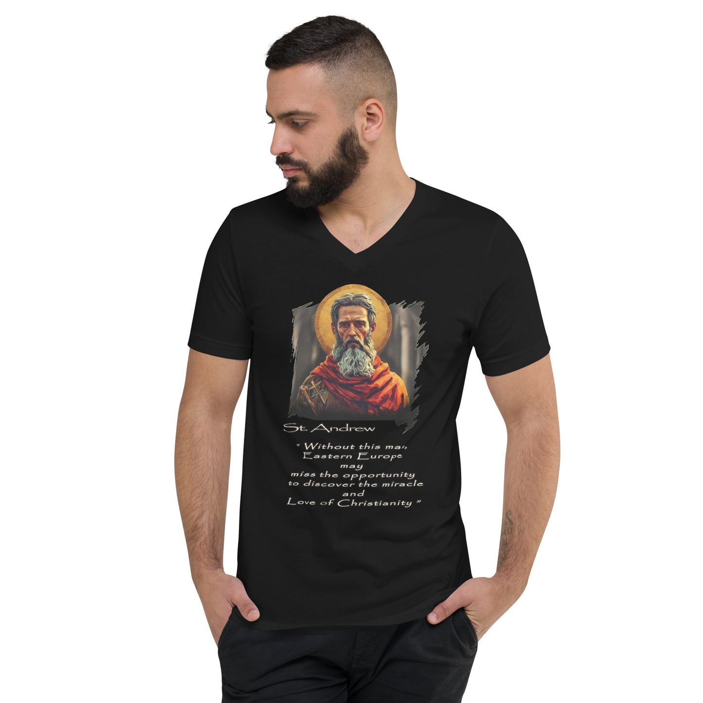 Unisex Short Sleeve V-Neck T-Shirt Saint Andrew