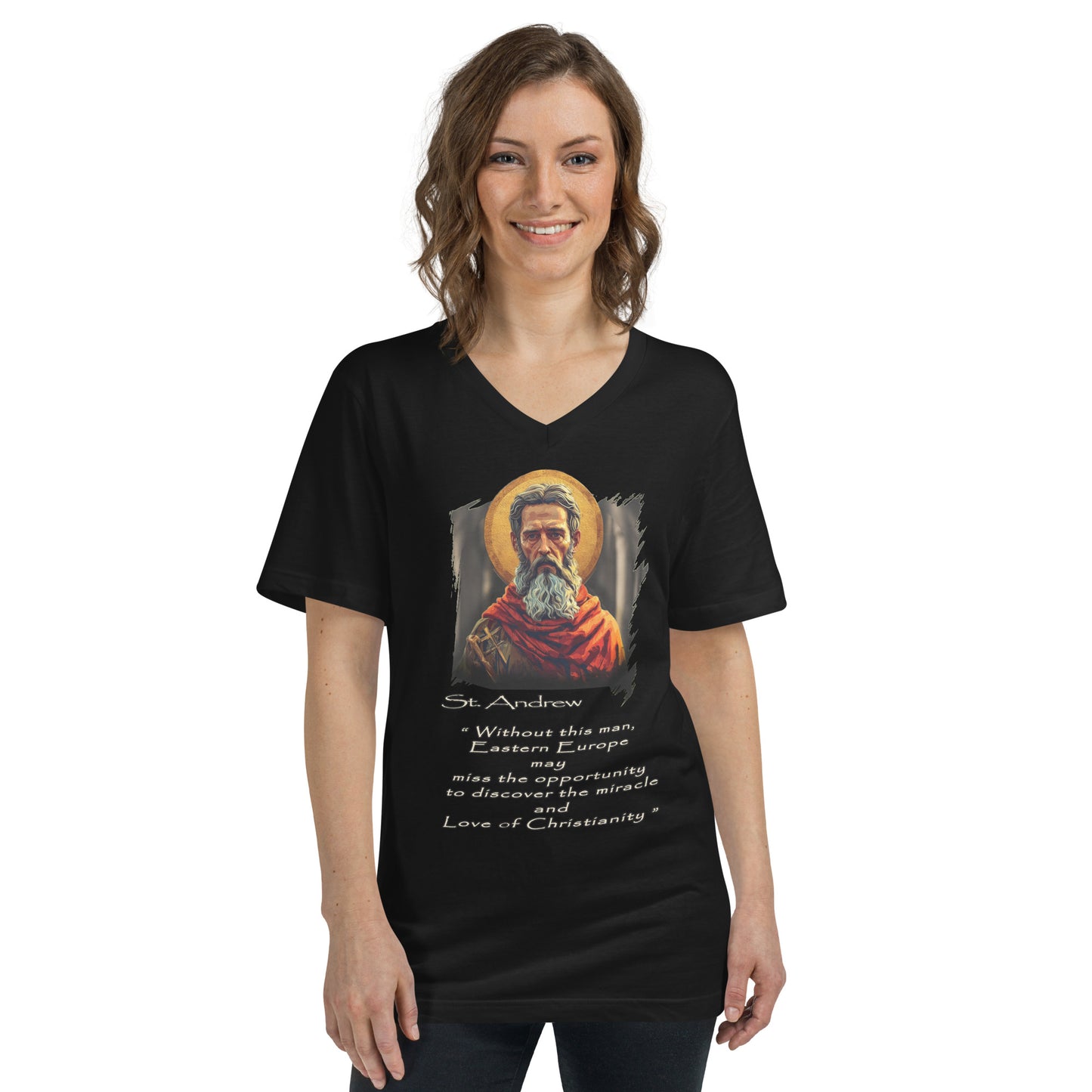 Unisex Short Sleeve V-Neck T-Shirt Saint Andrew