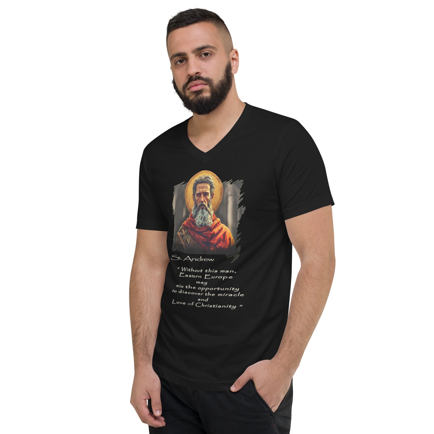 Unisex Short Sleeve V-Neck T-Shirt Saint Andrew