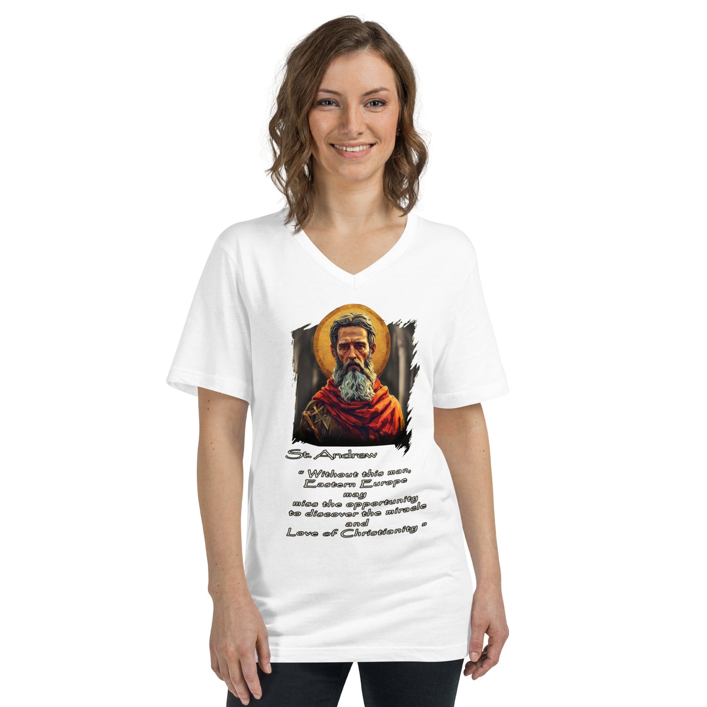 Unisex Short Sleeve V-Neck T-Shirt Saint Andrew