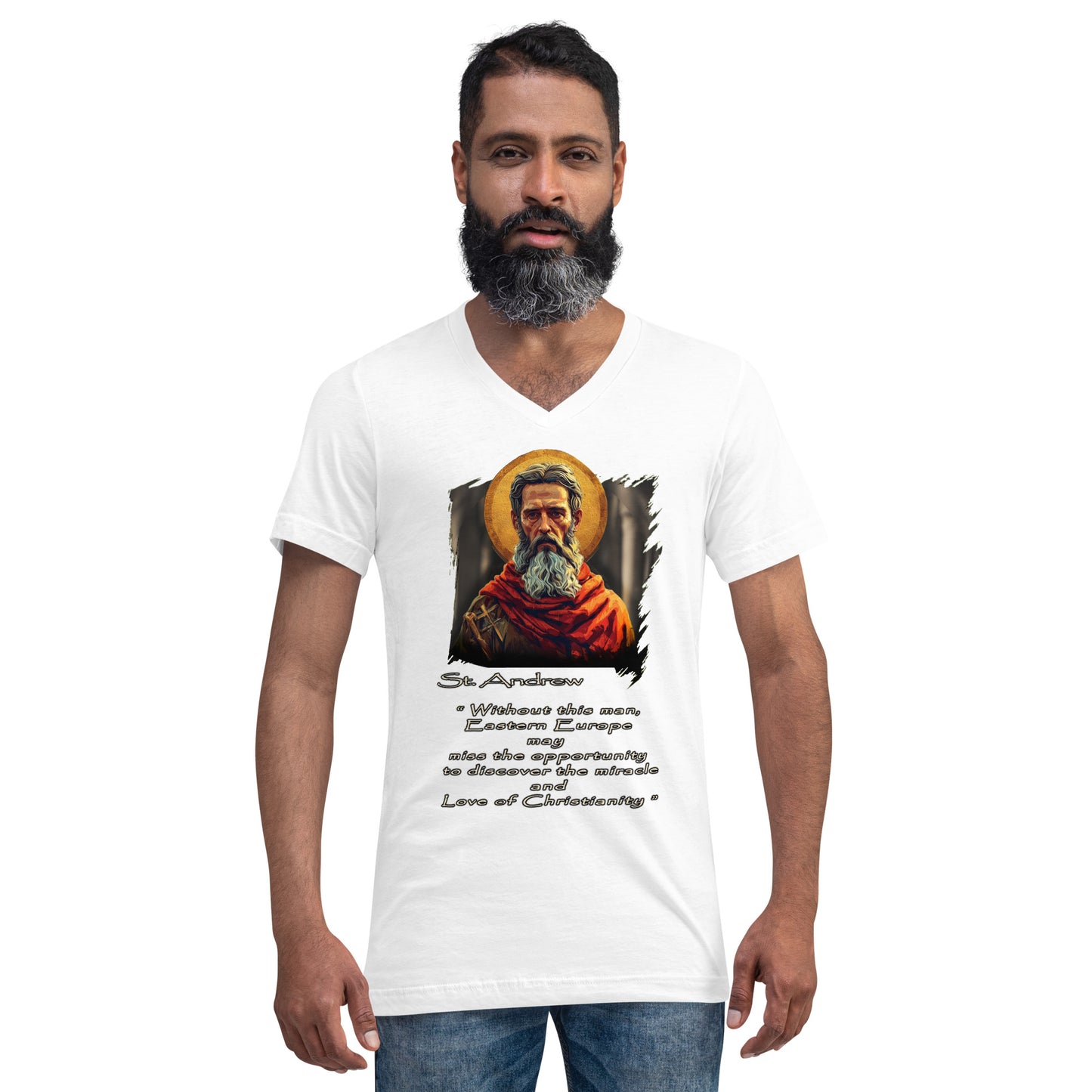 Unisex Short Sleeve V-Neck T-Shirt Saint Andrew