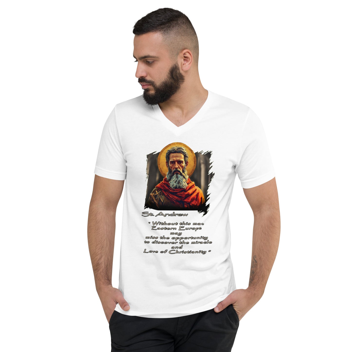 Unisex Short Sleeve V-Neck T-Shirt Saint Andrew