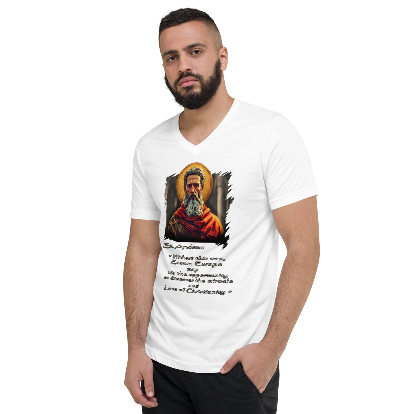 Unisex Short Sleeve V-Neck T-Shirt Saint Andrew