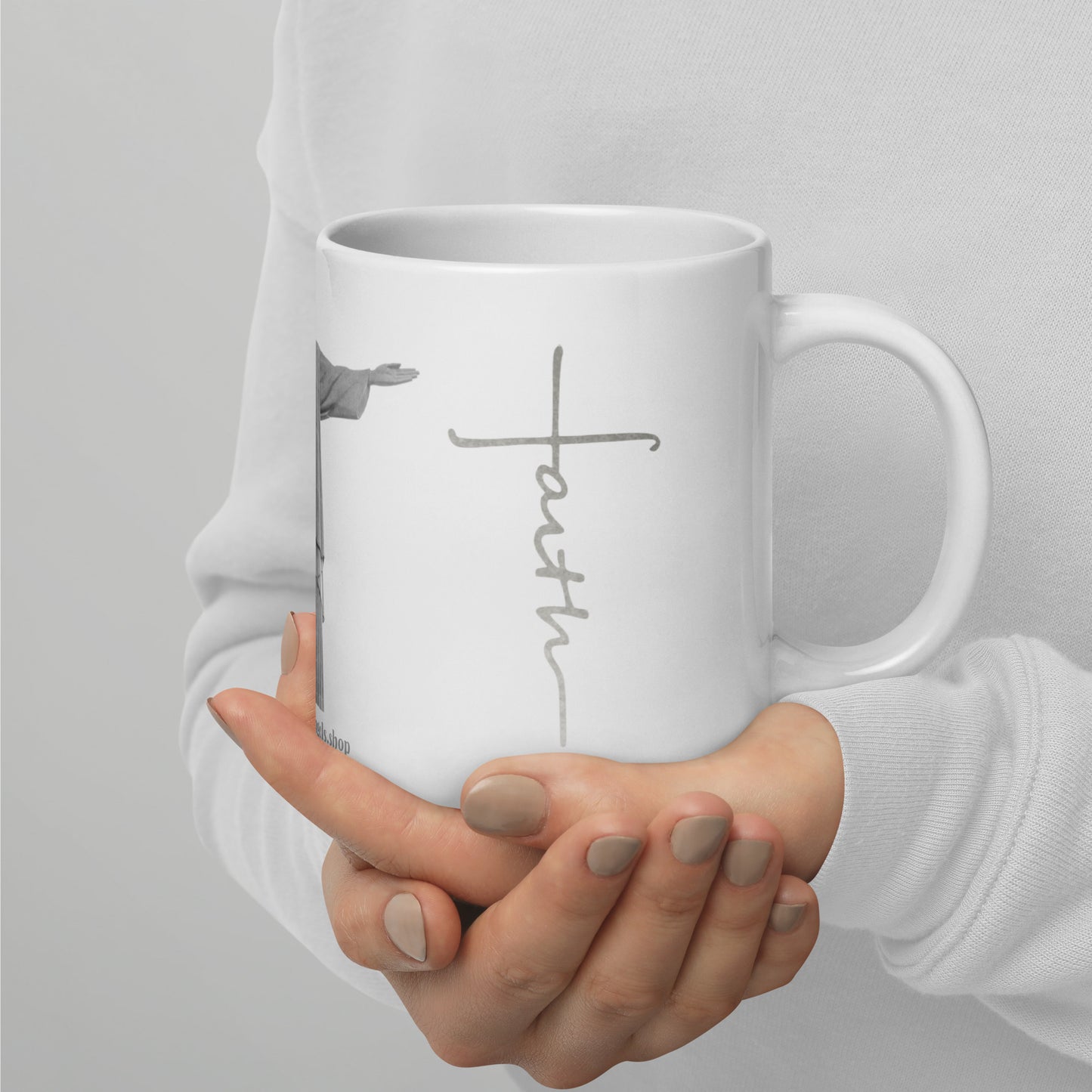 Faith-White glossy mug