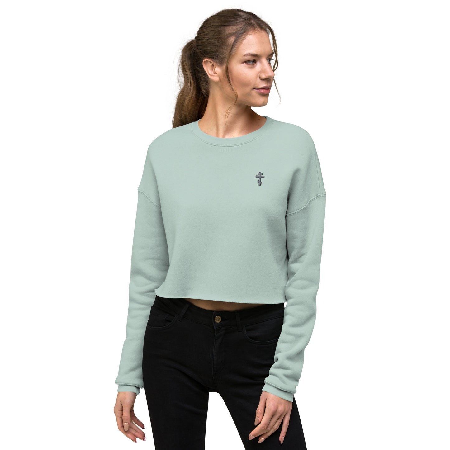 CHRSTIANS -Crop Sweatshirt ORTODOX CROSS