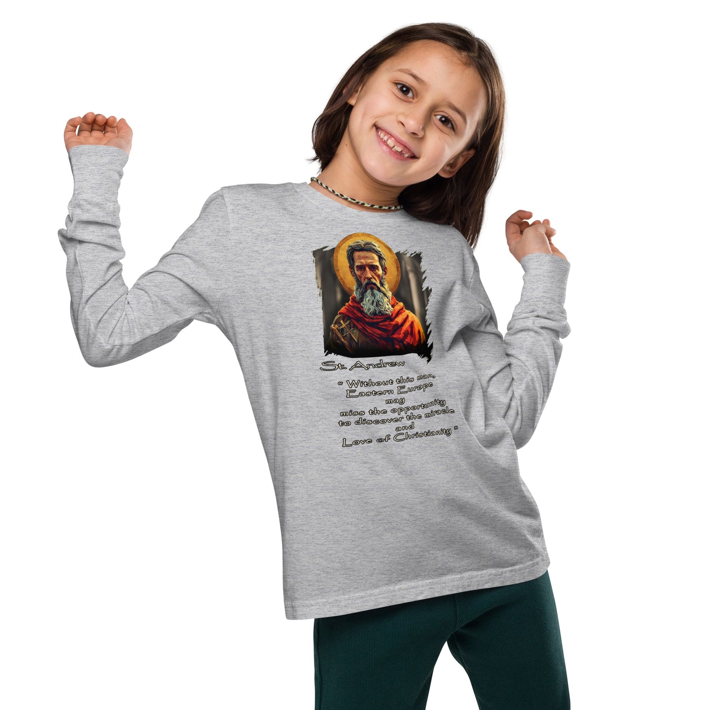 Youth long sleeve tee • 100% Airlume combed and ring-spun cotton Saint Andrew