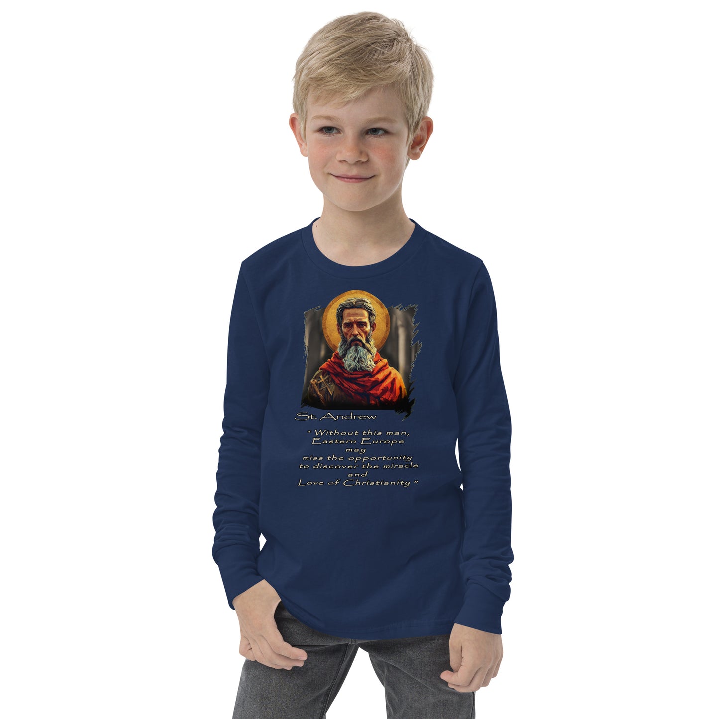 Youth long sleeve tee • 100% Airlume combed and ring-spun cotton Saint Andrew