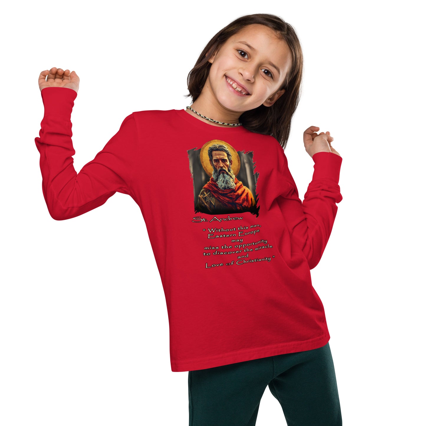 Youth long sleeve tee • 100% Airlume combed and ring-spun cotton Saint Andrew