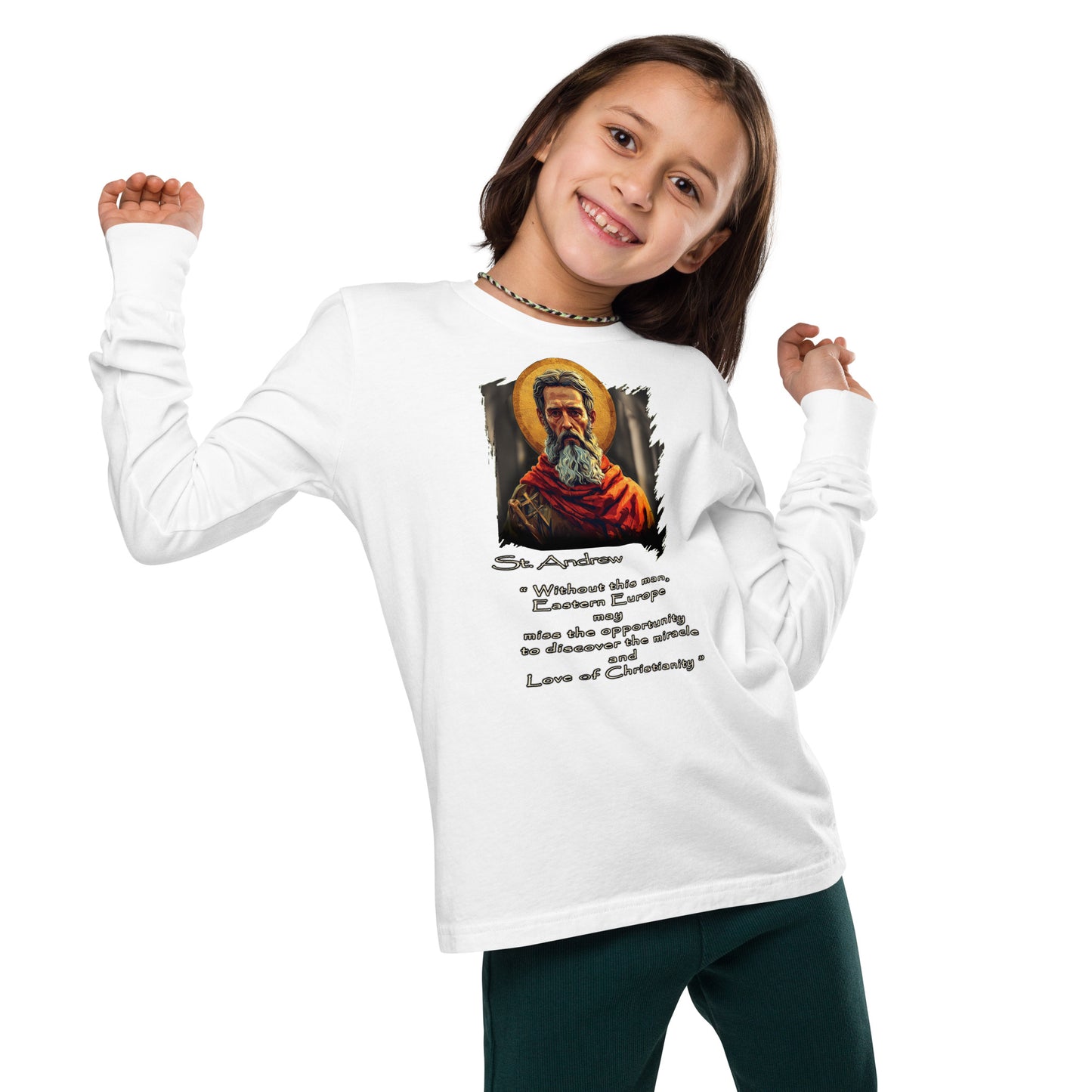 Youth long sleeve tee • 100% Airlume combed and ring-spun cotton Saint Andrew