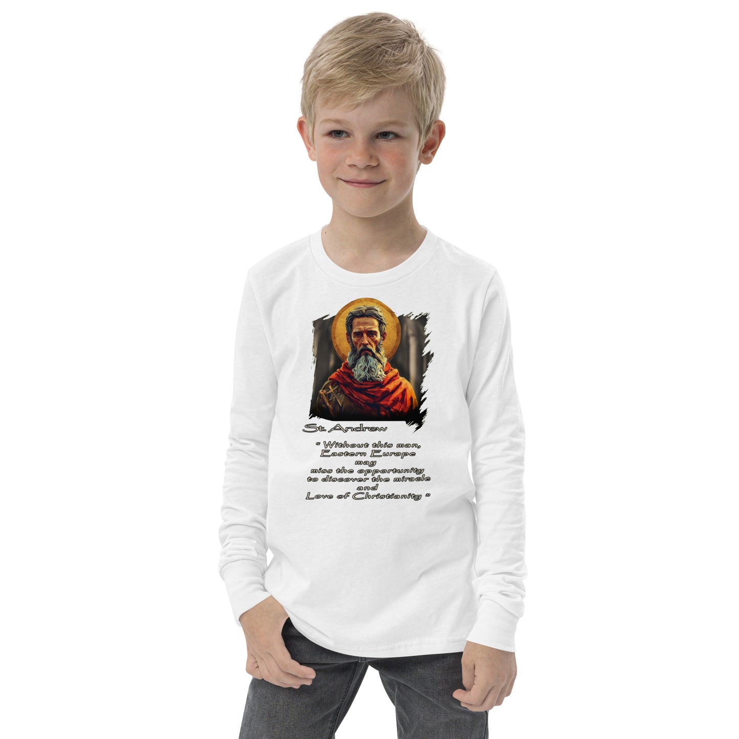 Youth long sleeve tee • 100% Airlume combed and ring-spun cotton Saint Andrew